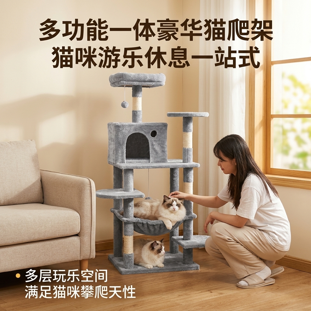多猫游乐屋猫爬架104-2