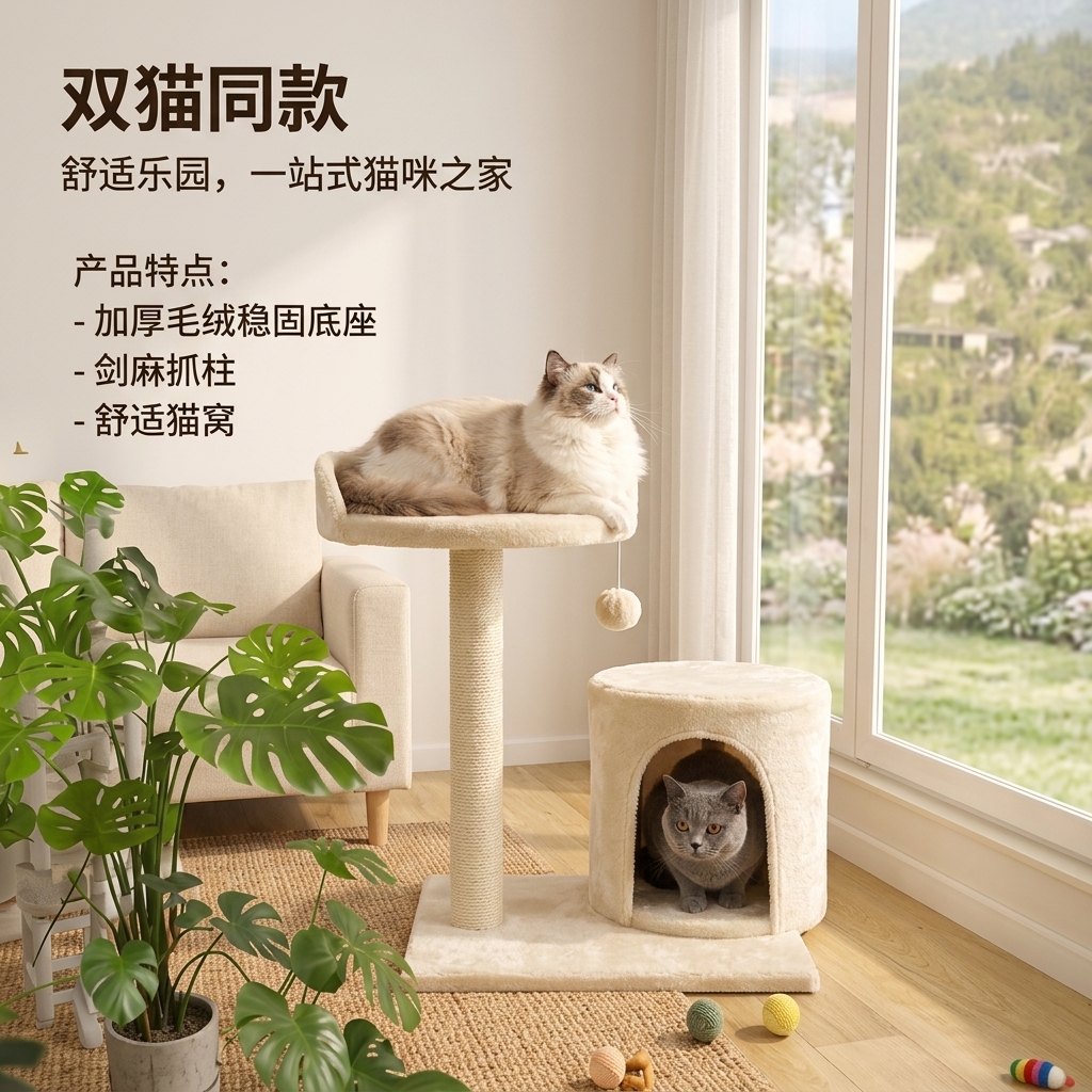 小型稳固猫爬架102-3